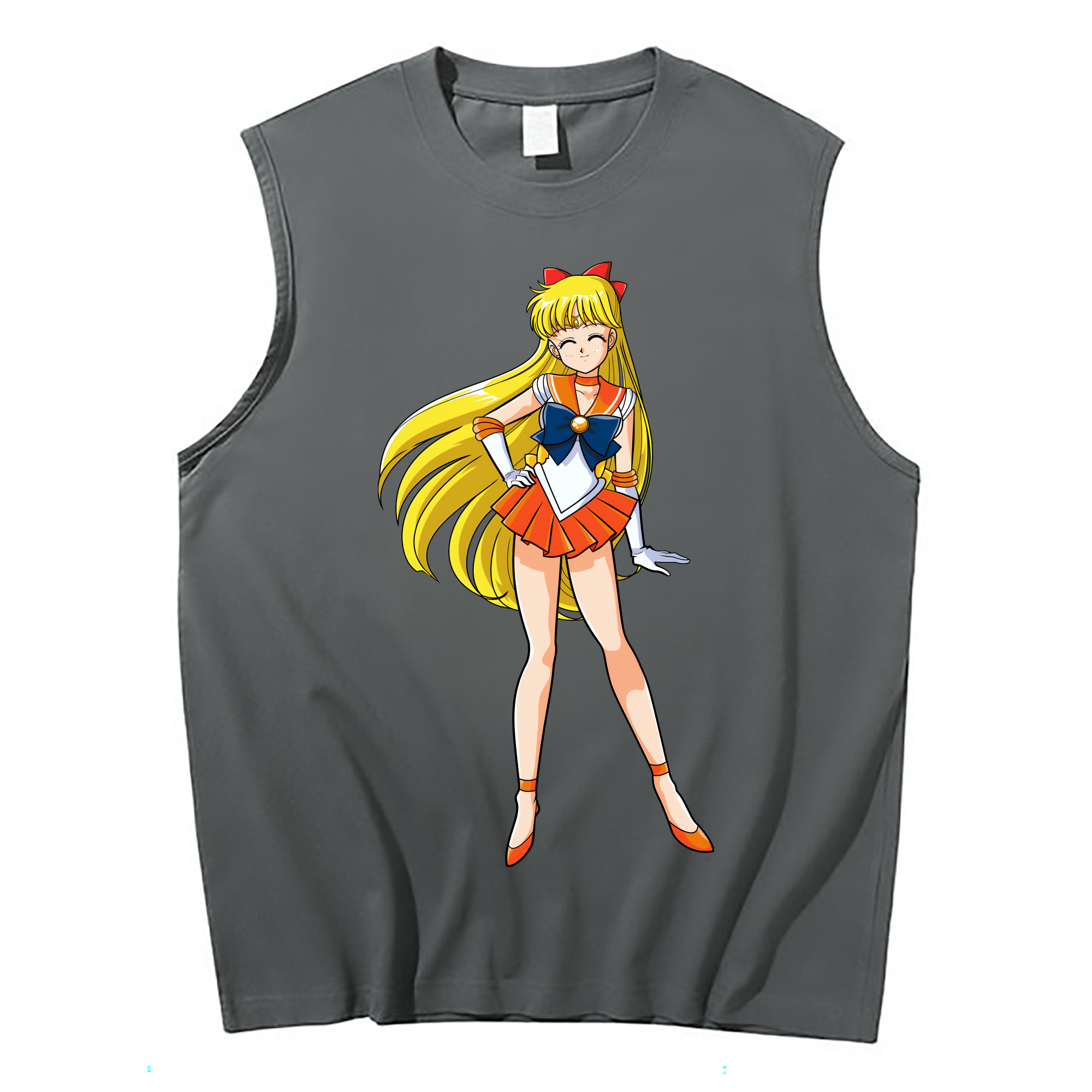 （画像用） 美少女戦士セーラームーン 愛野 美奈子 あいの みなこ Sailor Moon Aino Minako コットン100％タンクトップ（フロントプリント）